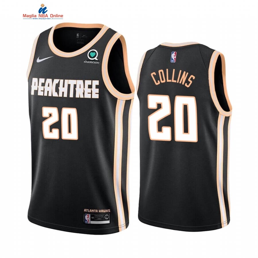 Maglia NBA Nike Atlanta Hawks #20 John Collins Nero Città 2019-20 Acquista