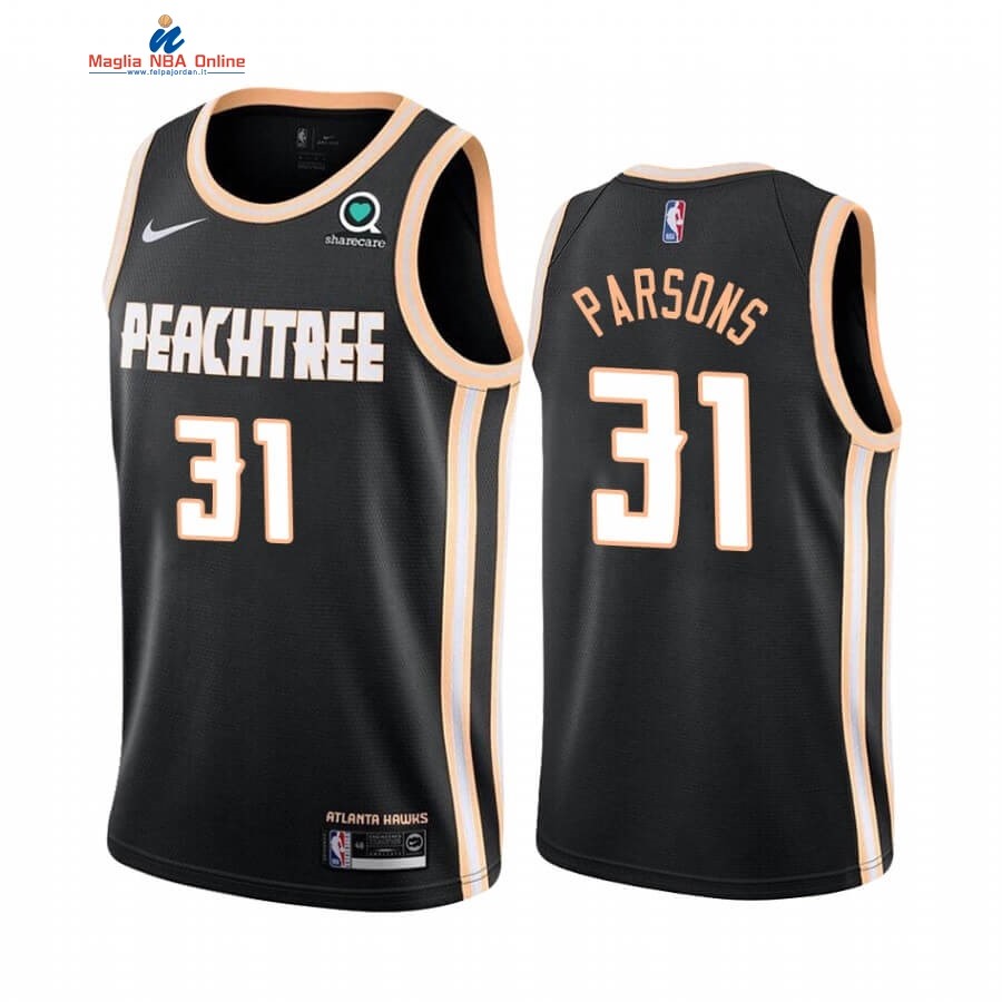 Maglia NBA Nike Atlanta Hawks #31 Chandler Parsons Nero Città 2019-20 Acquista