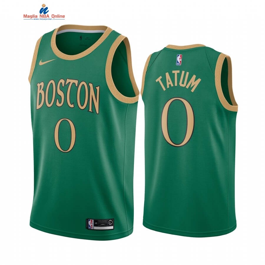 Maglia NBA Nike Boston Celtics #0 Jayson Tatum Nike Verde Città 2019-20 Acquista