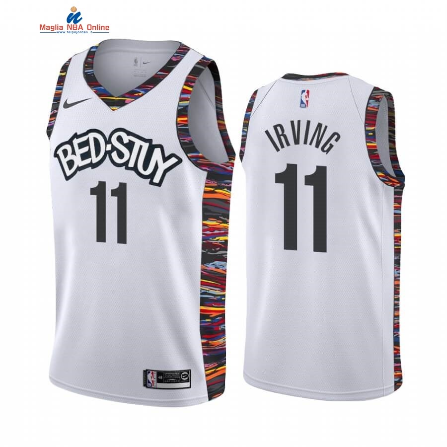 Maglia NBA Nike Brooklyn Nets #11 Kyrie Irving Nike Bianco Città 2019-20 Acquista