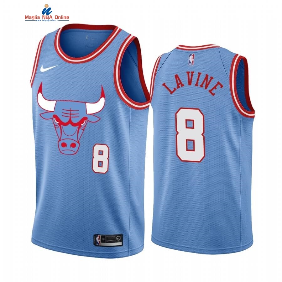 Maglia NBA Nike Chicago Bulls #8 Zach LaVine Nike Blu Città 2019-20 Acquista