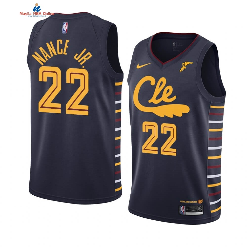 Maglia NBA Nike Cleveland Cavaliers #22 Larry Nance Jr. Marino Città 2019-20 Acquista