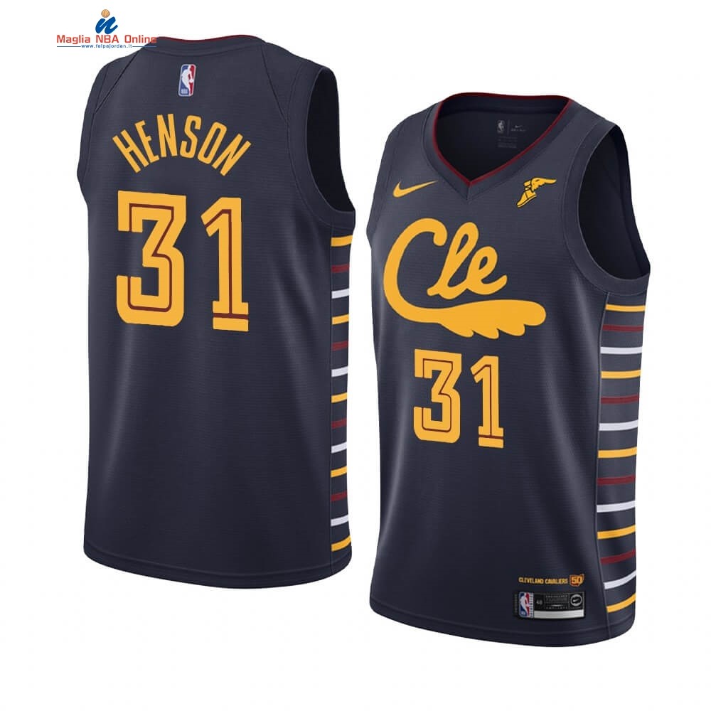Maglia NBA Nike Cleveland Cavaliers #31 John Henson Marino Città 2019-20 Acquista