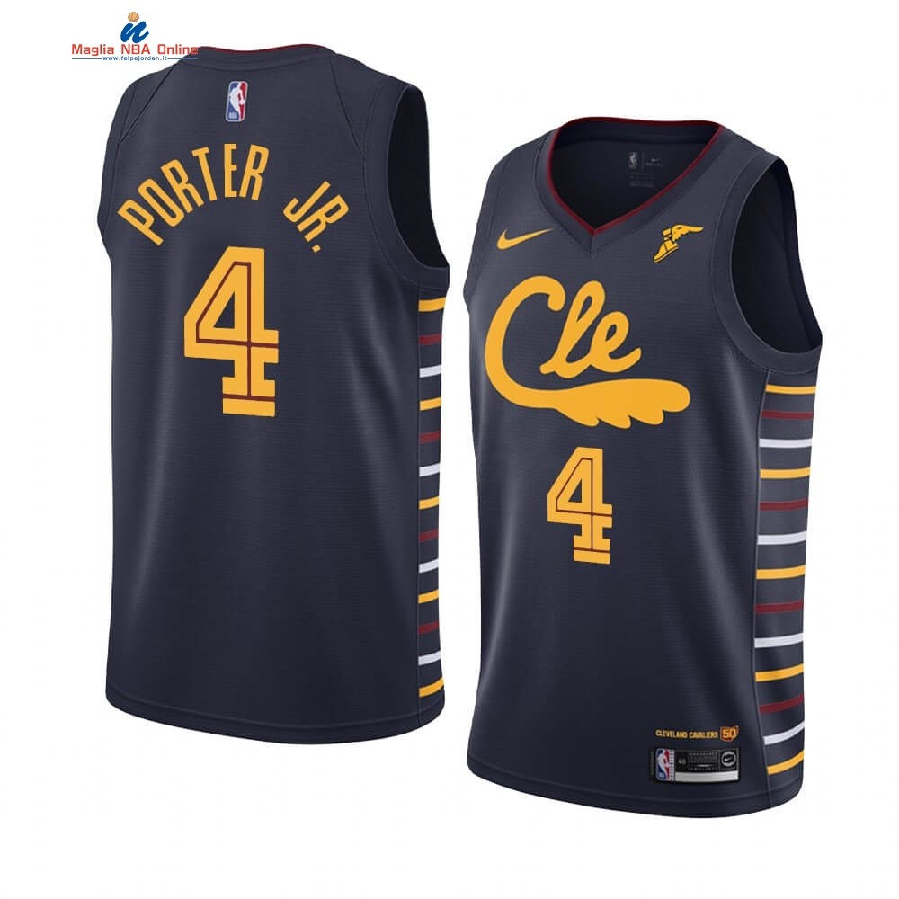 Maglia NBA Nike Cleveland Cavaliers #4 Kevin Porter Jr. Marino Città 2019-20 Acquista