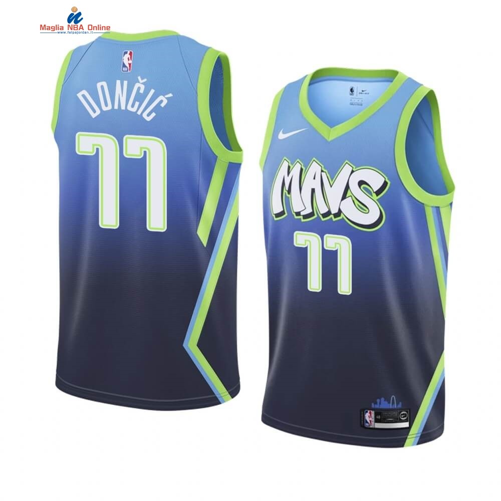 Maglia NBA Nike Dallas Mavericks #77 Luka Doncic Nike Blu Città 2019-20 Acquista