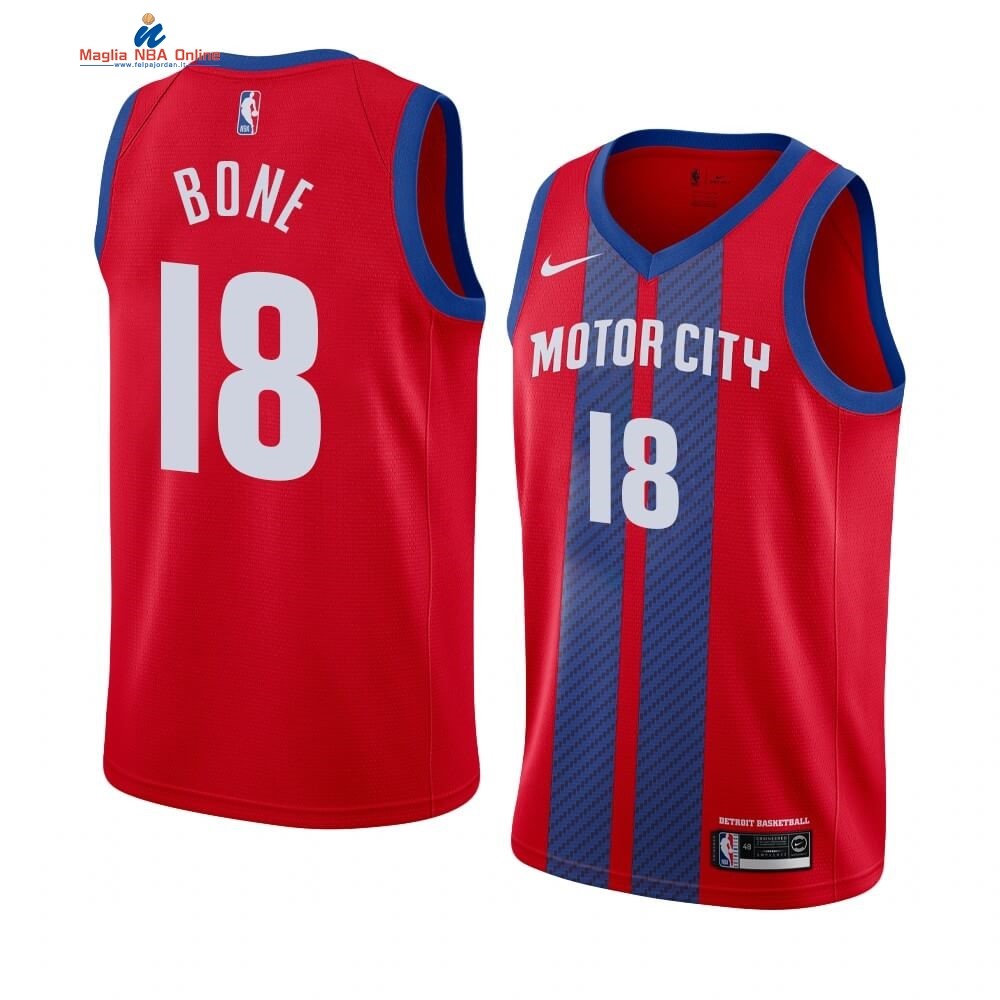 Maglia NBA Nike Detroit Pistons #18 Jordan Bone Nike Rosso Città 2019-20 Acquista