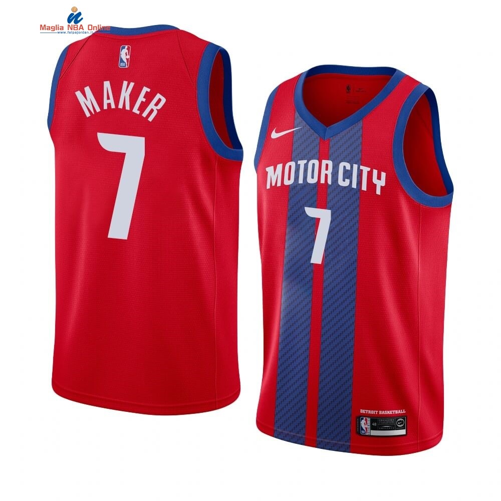 Maglia NBA Nike Detroit Pistons #7 Thon Maker Nike Rosso Città 2019-20 Acquista