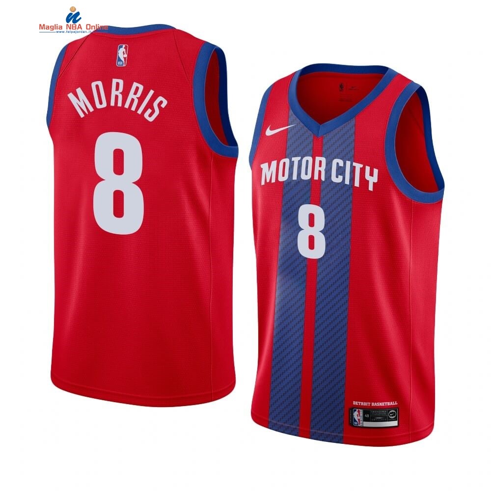 Maglia NBA Nike Detroit Pistons #8 Markieff Morris Nike Rosso Città 2019-20 Acquista