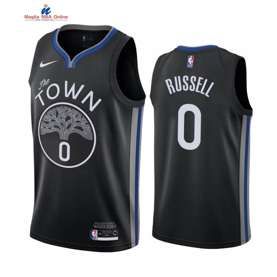 Maglia NBA Nike Golden State Warriors #0 D'Angelo Russell Nike Nero Città 2019-20 Acquista