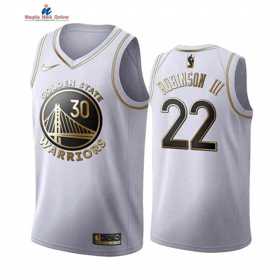 Maglia NBA Nike Golden State Warriors #22 Glenn Robinson III Bianco Oro 2019-20 Acquista