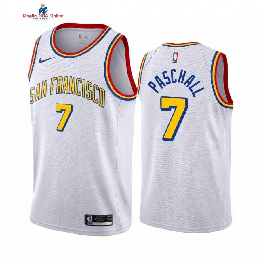 Maglia NBA Nike Golden State Warriors #7 Eric Paschall Bianco Classics Edition 2019-20 Acquista