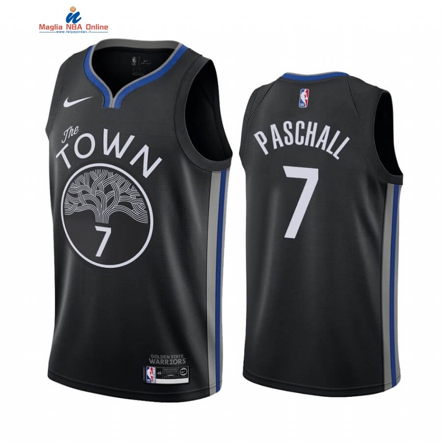 Maglia NBA Nike Golden State Warriors #7 Eric Paschall Nike Nero Città 2019-20 Acquista