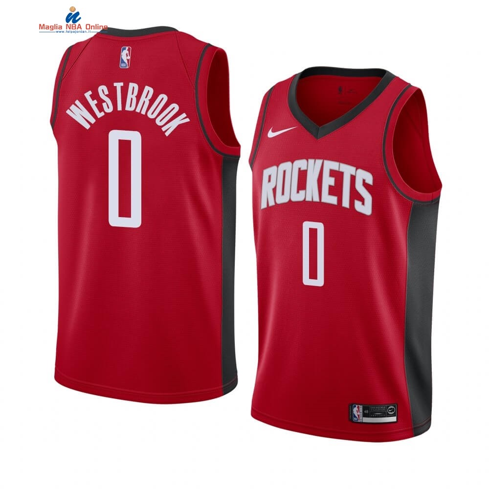 Maglia NBA Nike Houston Rockets #0 Russell Westbrook Rosso Icon 2019-20 Acquista