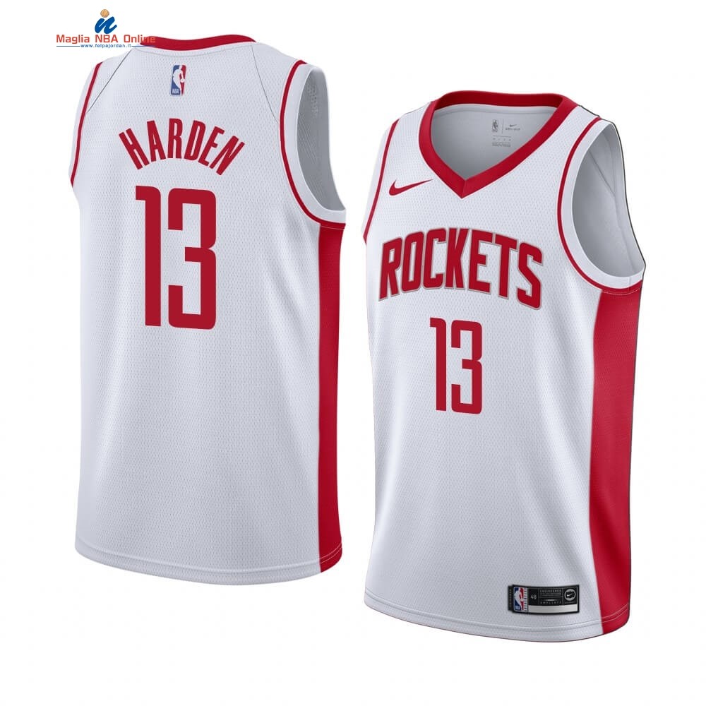 Maglia NBA Nike Houston Rockets #13 James Harden Bianco Association 2019-20 Acquista