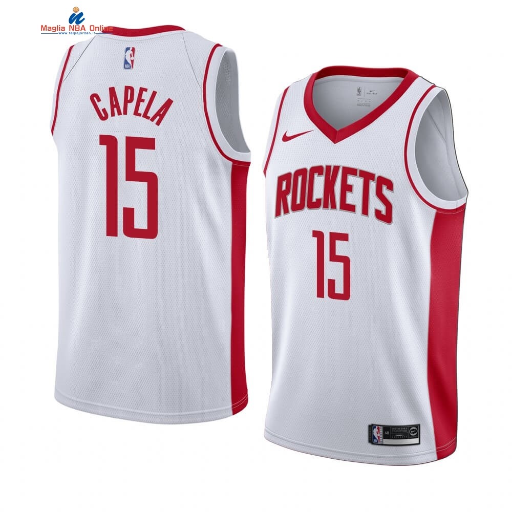 Maglia NBA Nike Houston Rockets #15 Clint Capela Bianco Association 2019-20 Acquista