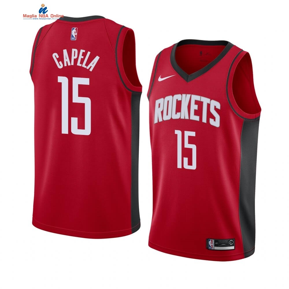 Maglia NBA Nike Houston Rockets #15 Clint Capela Rosso Icon 2019-20 Acquista