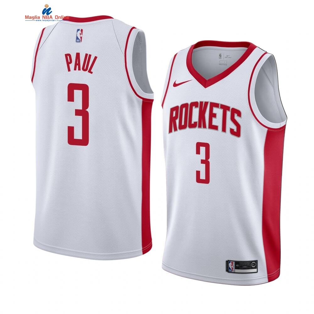 Maglia NBA Nike Houston Rockets #3 Chris Paul Bianco Association 2019-20 Acquista