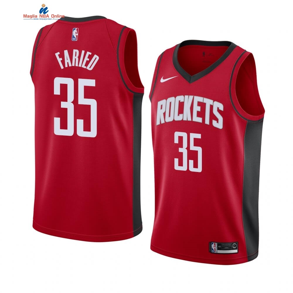 Maglia NBA Nike Houston Rockets #35 Kenneth Faried Rosso Icon 2019-20 Acquista