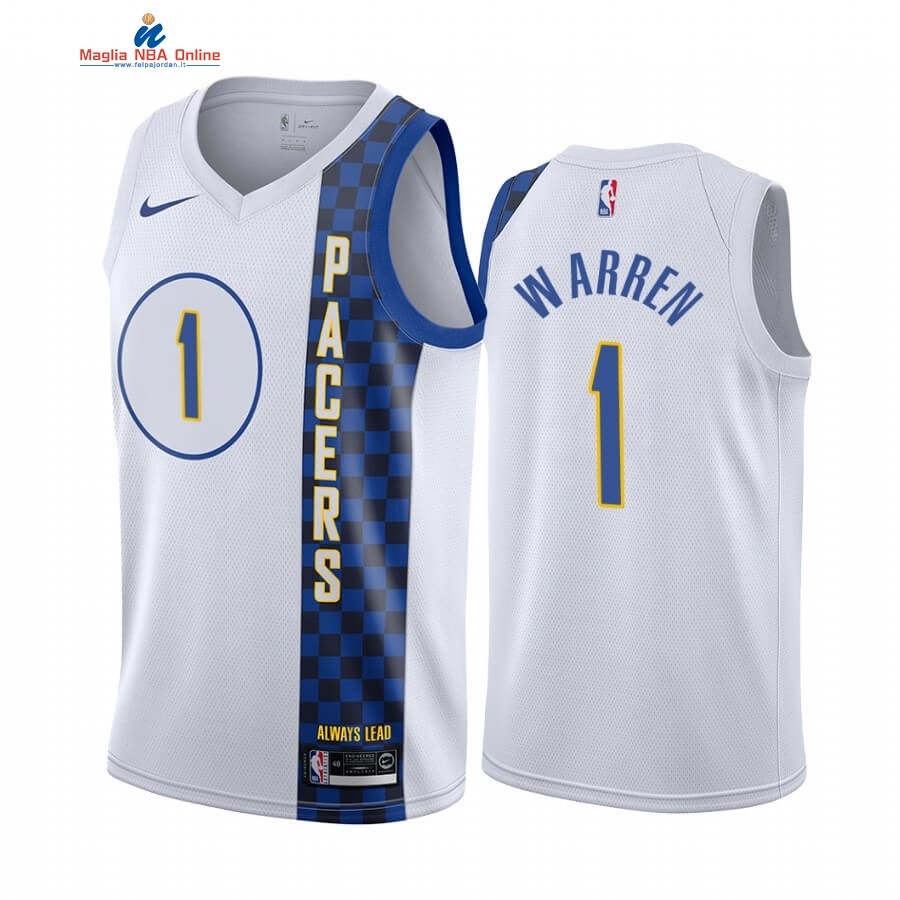 Maglia NBA Nike Indiana Pacers #1 T.J. Warren Nike Blacno Città 2019-20 Acquista