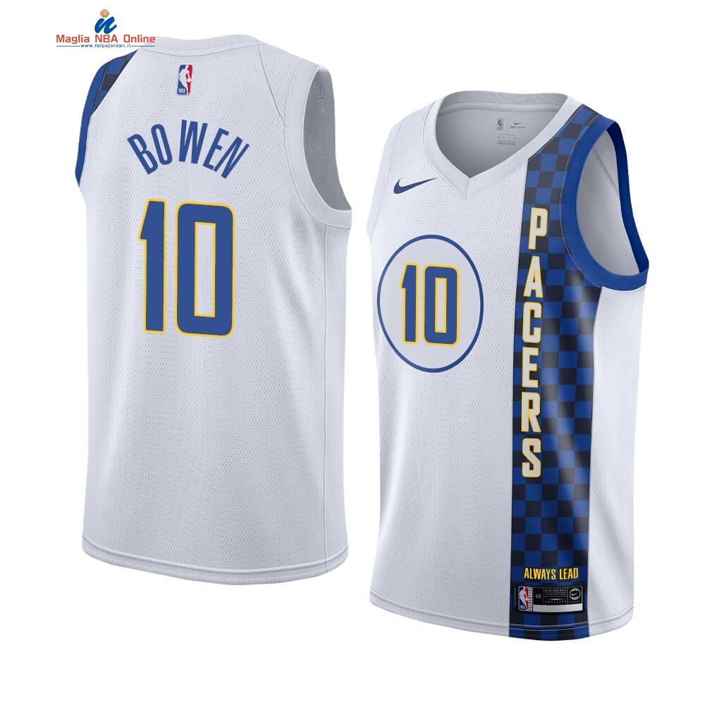 Maglia NBA Nike Indiana Pacers #10 Brian Bowen Nike Blacno Città 2019-20 Acquista