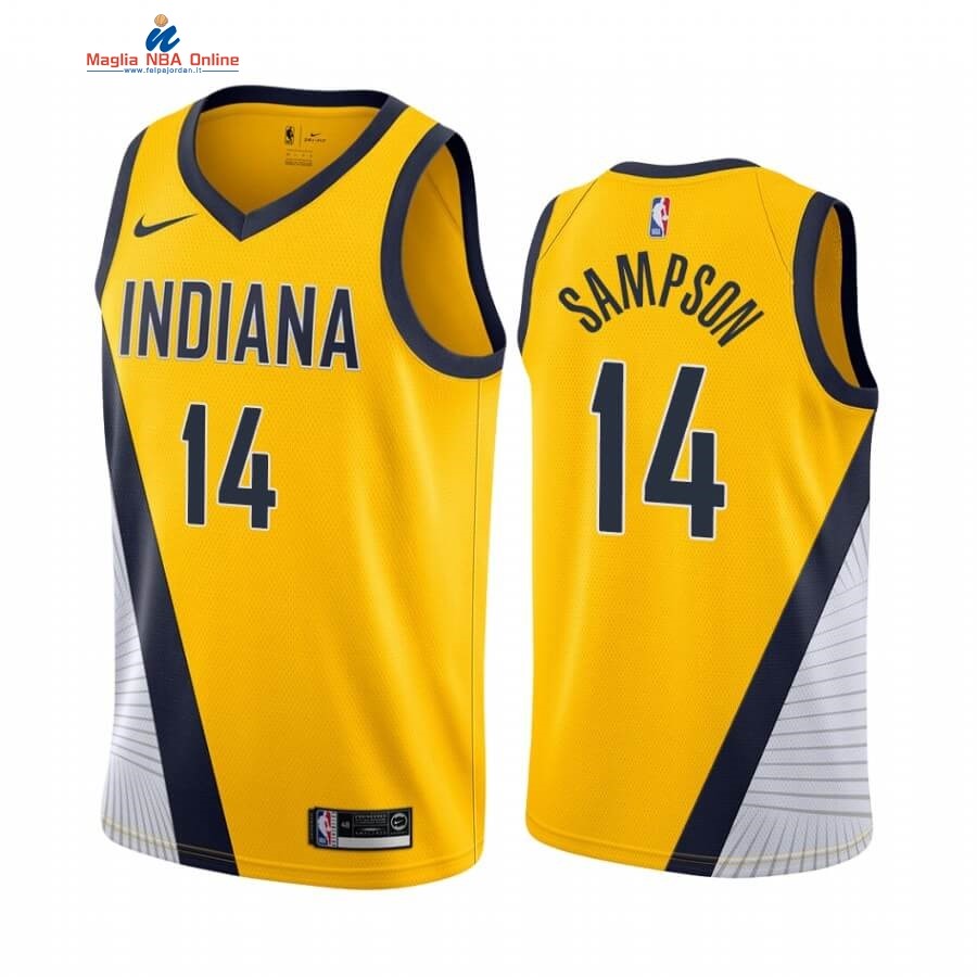 Maglia NBA Nike Indiana Pacers #14 JaKarr Sampson Giallo Statement 2019-20 Acquista