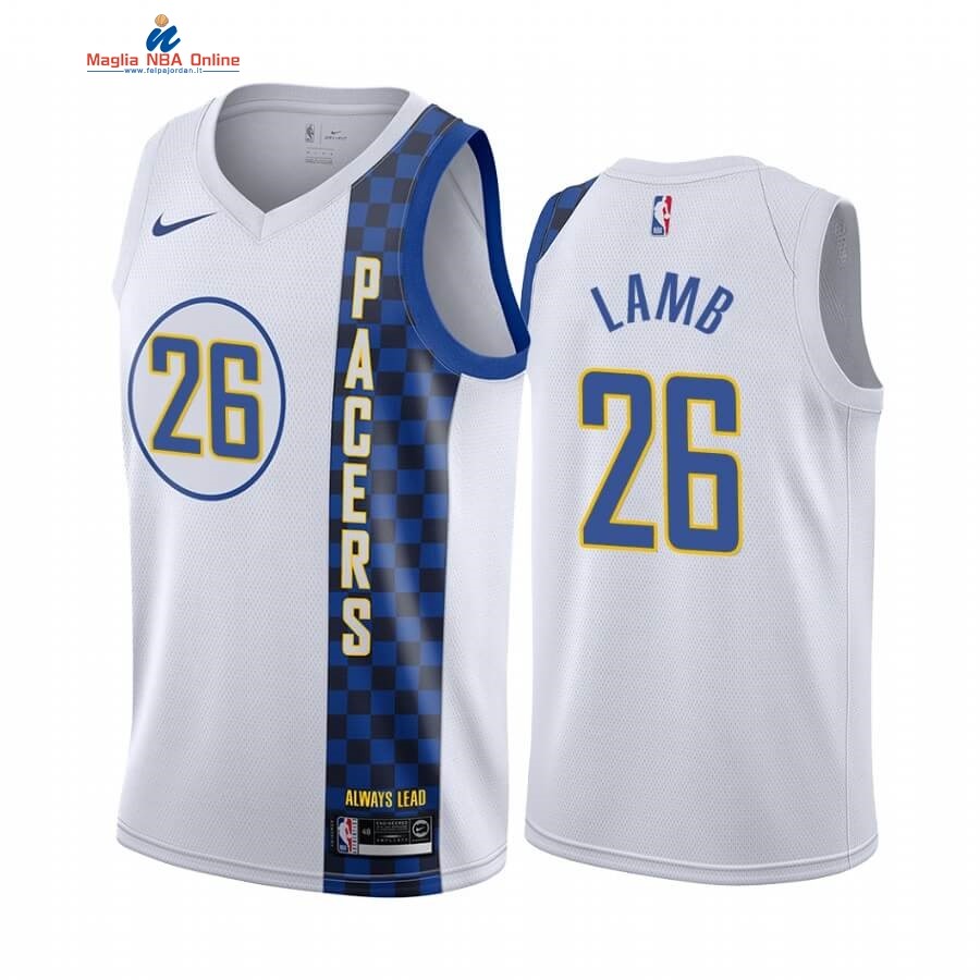 Maglia NBA Nike Indiana Pacers #26 Jeremy Lamb Nike Blacno Città 2019-20 Acquista