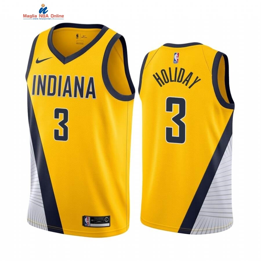 Maglia NBA Nike Indiana Pacers #3 Aaron Holiday Giallo Statement 2019-20 Acquista