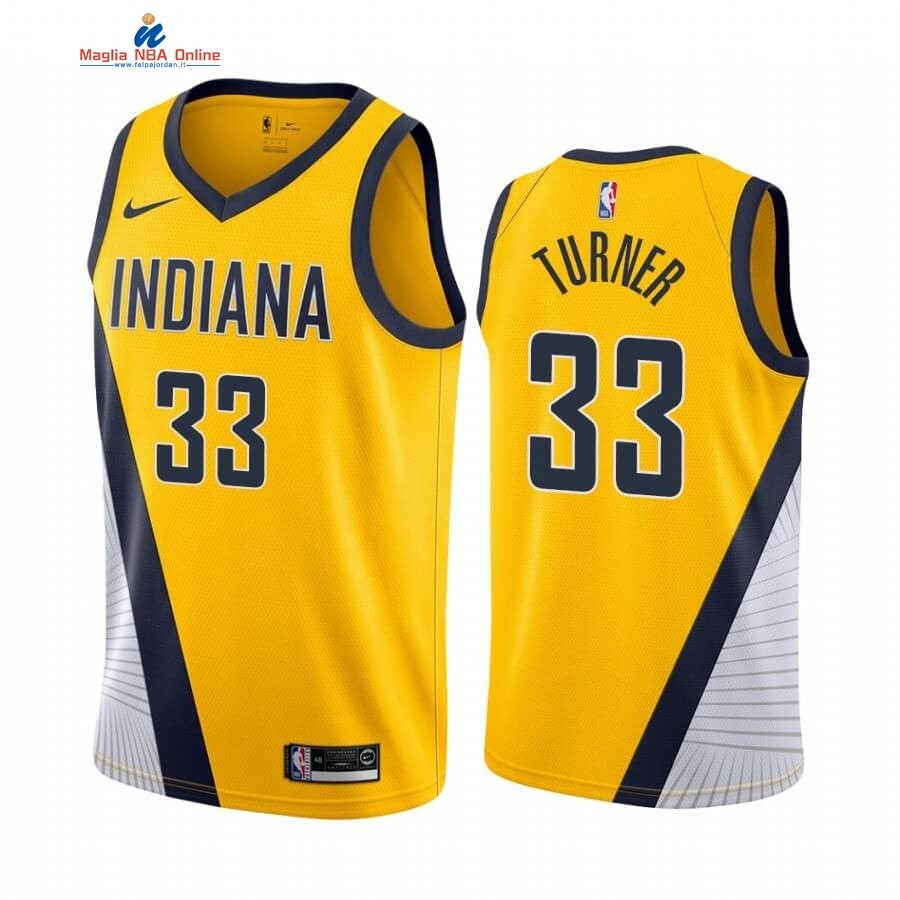 Maglia NBA Nike Indiana Pacers #33 Myles Turner Giallo Statement 2019-20 Acquista