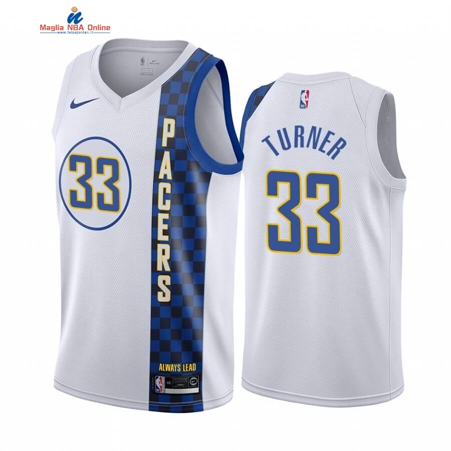 Maglia NBA Nike Indiana Pacers #33 Myles Turner Nike Blacno Città 2019-20 Acquista