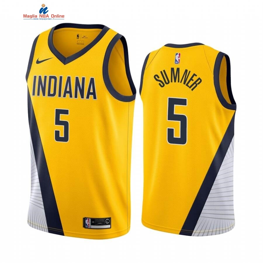 Maglia NBA Nike Indiana Pacers #5 Edmond Sumner Giallo Statement 2019-20 Acquista