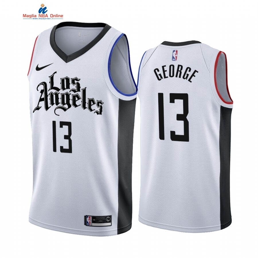 Maglia NBA Nike Los Angeles Clippers #13 Paul George Nike Bianco Città 2019-20 Acquista