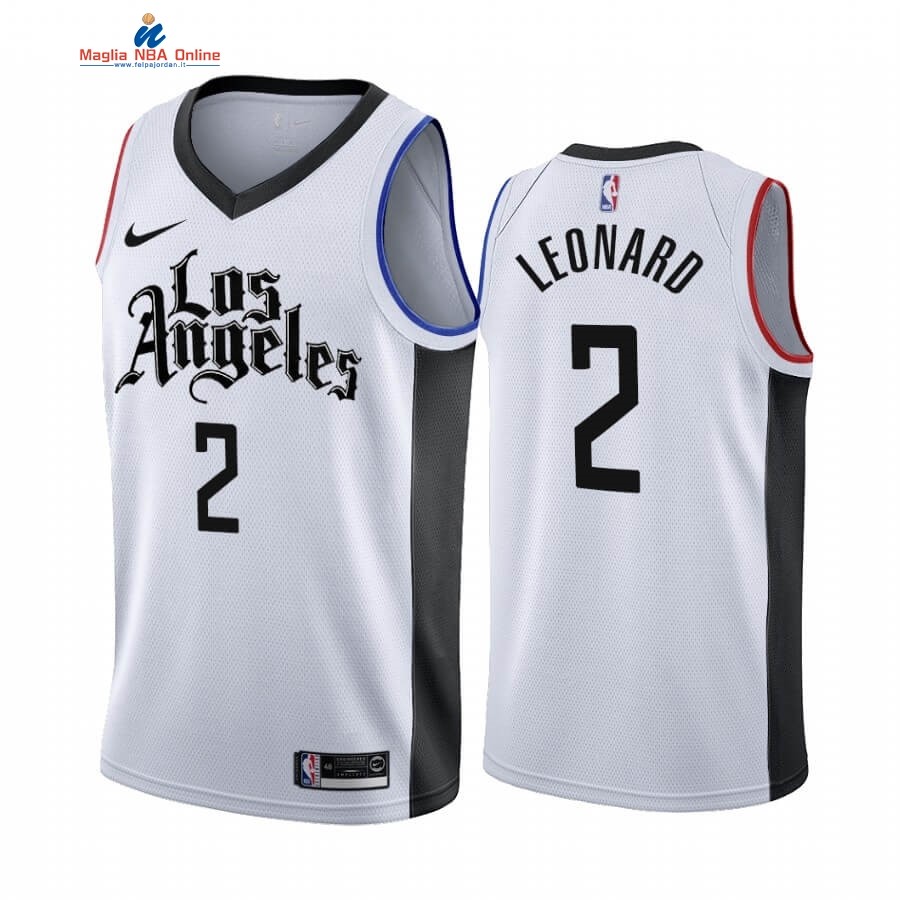 Maglia NBA Nike Los Angeles Clippers #2 Kawhi Leonard Nike Bianco Città 2019-20 Acquista