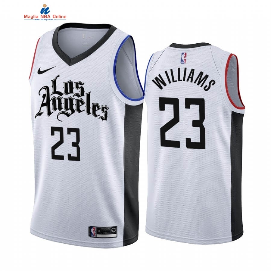 Maglia NBA Nike Los Angeles Clippers #23 Lou Williams Nike Bianco Città 2019-20 Acquista