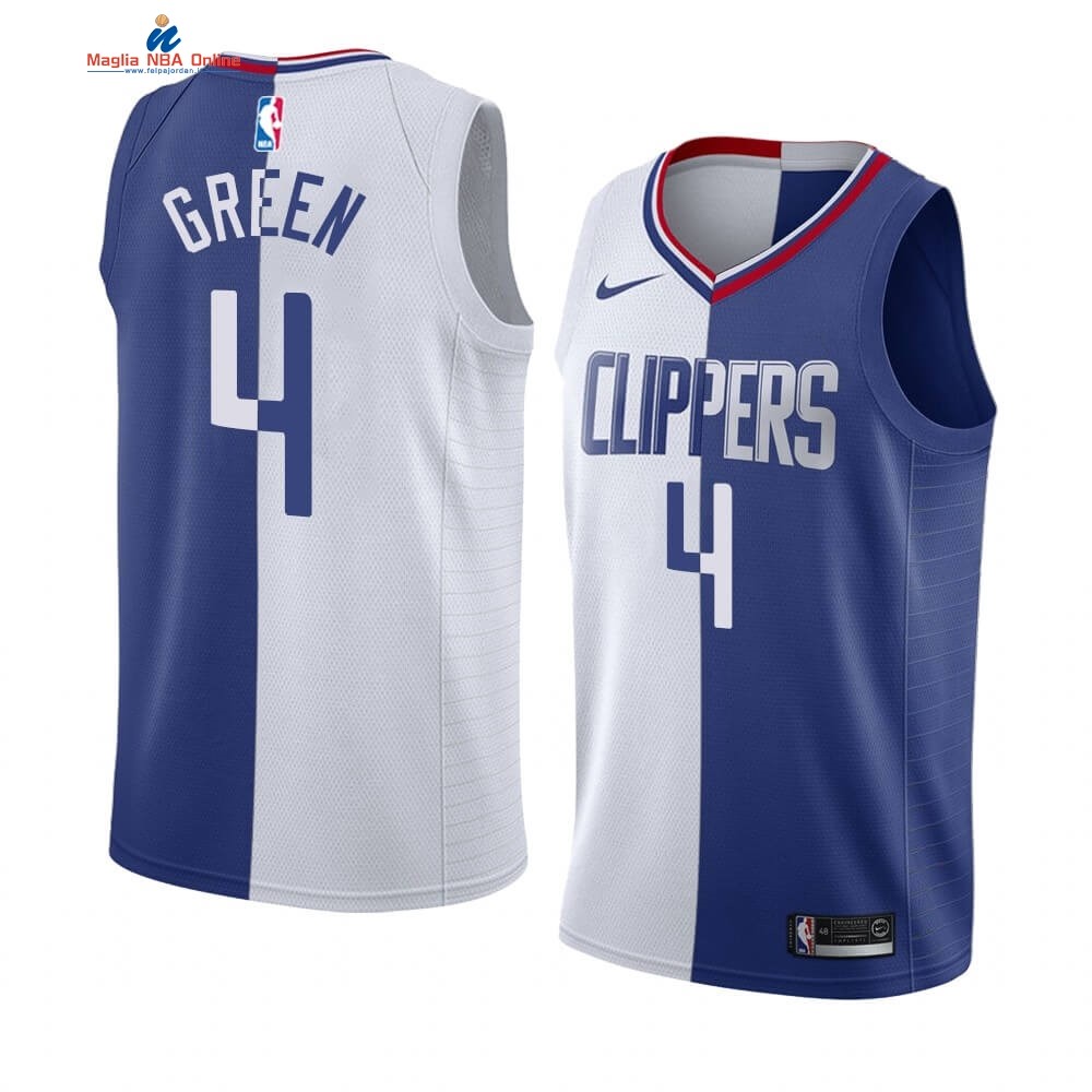 Maglia NBA Nike Los Angeles Clippers #4 JaMychal Green Blu Bianco Split Edition Acquista