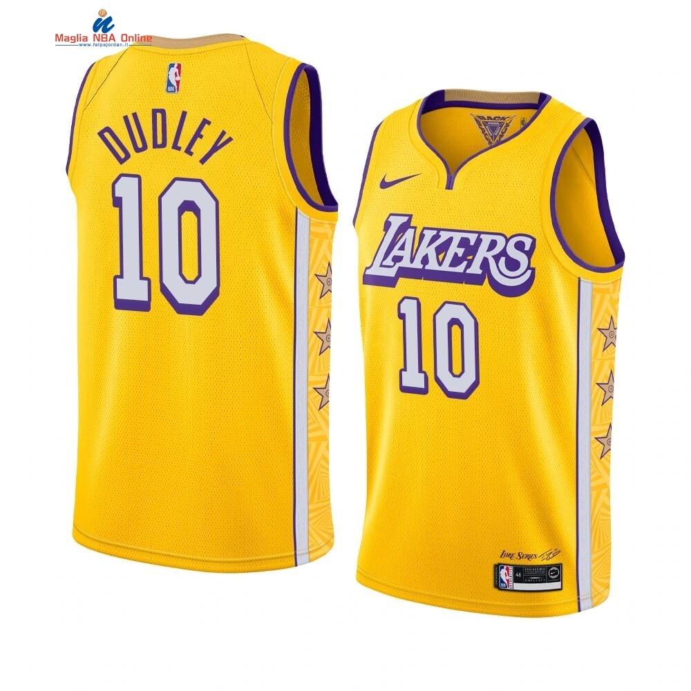 Maglia NBA Nike Los Angeles Lakers #10 Jared Dudley Nike Giallo Città 2019-20 Acquista