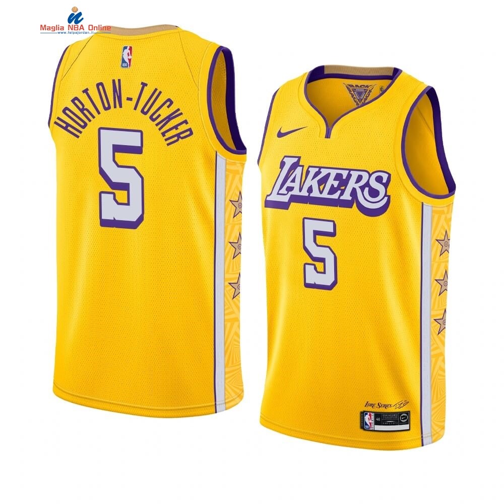 Maglia NBA Nike Los Angeles Lakers #5 Talen Horton-Tucker Tucker Nike Giallo Città 2019-20 Acquista