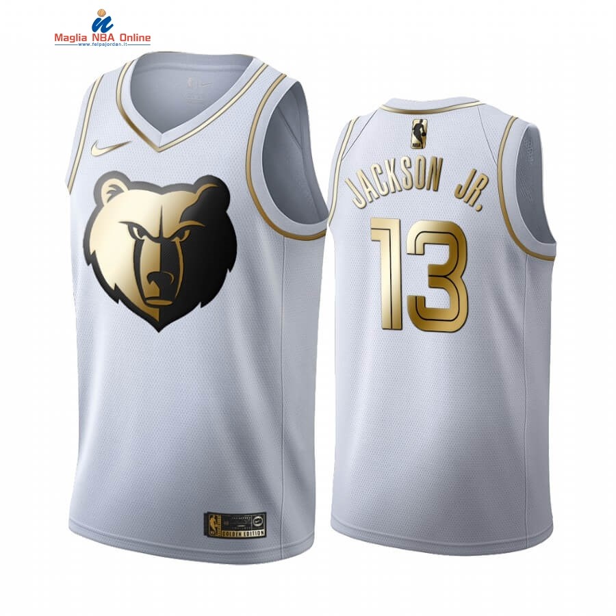 Maglia NBA Nike Menphis Grizzlies #13 Jaren Jackson Jr Bianco Oro 2019-20 Acquista