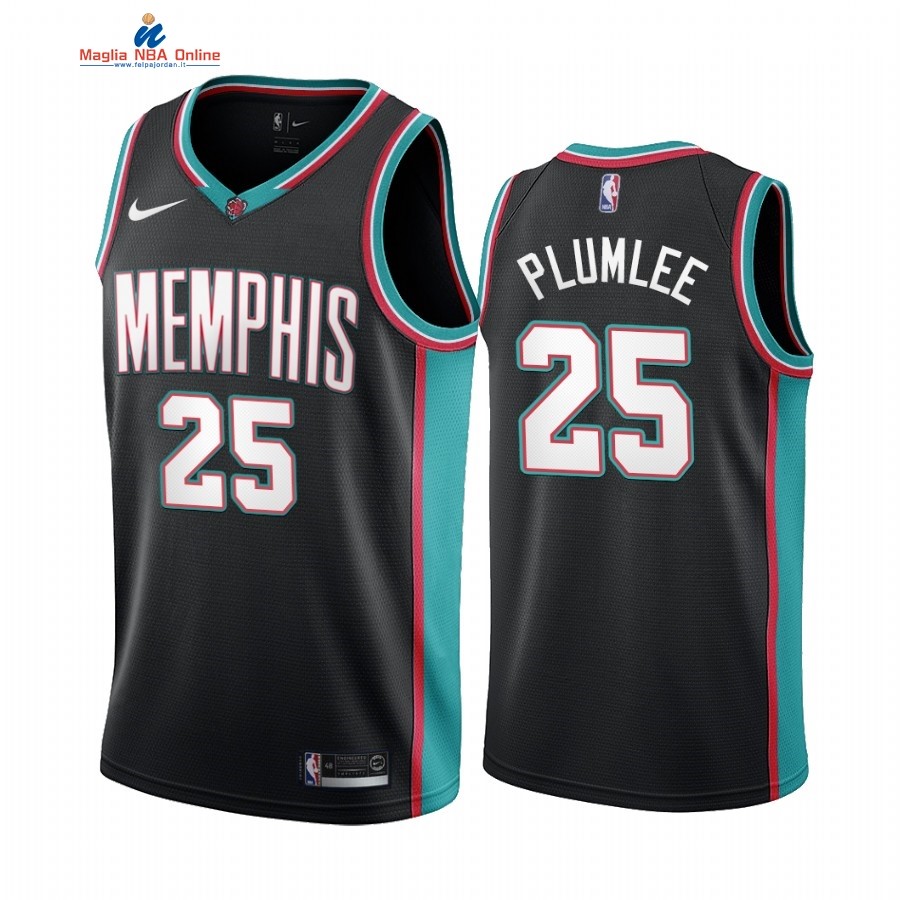 Maglia NBA Nike Menphis Grizzlies #25 Miles Plumlee 20th Season Classics Nero Acquista