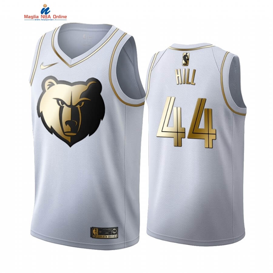 Maglia NBA Nike Menphis Grizzlies #44 Solomon Hill Bianco Oro 2019-20 Acquista