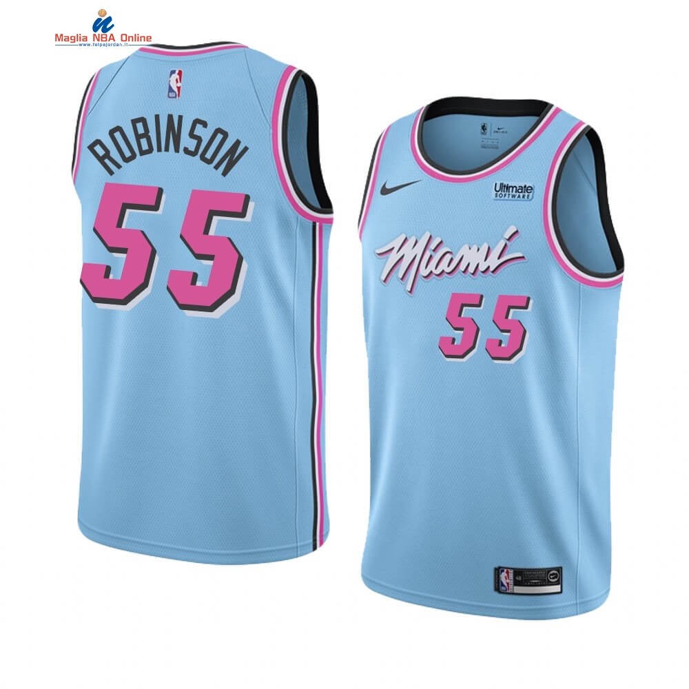 Maglia NBA Nike Miami Heat #55 Duncan Robinson Blu Città 2019-20 Acquista