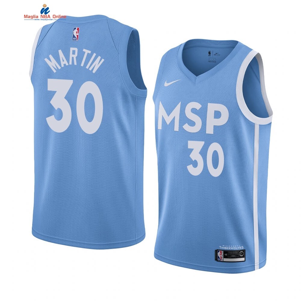 Maglia NBA Nike Minnesota Timberwolves #30 Kelan Martin Nike Blu Città 2019-20 Acquista