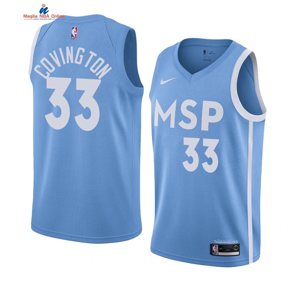 Maglia NBA Nike Minnesota Timberwolves #33 Robert Covington Nike Blu Città 2019-20 Acquista