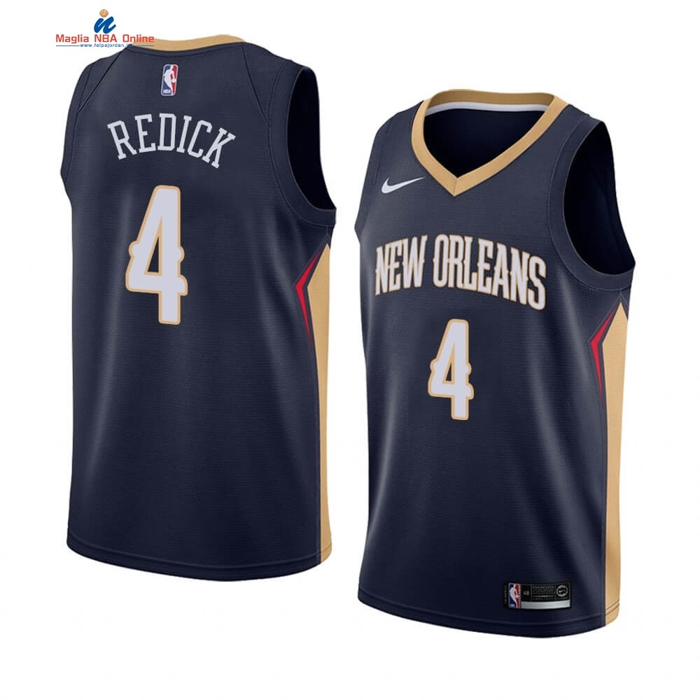 Maglia NBA Nike New Orleans Pelicans #4 J.J. Redick Marino Icon 2019-20 Acquista