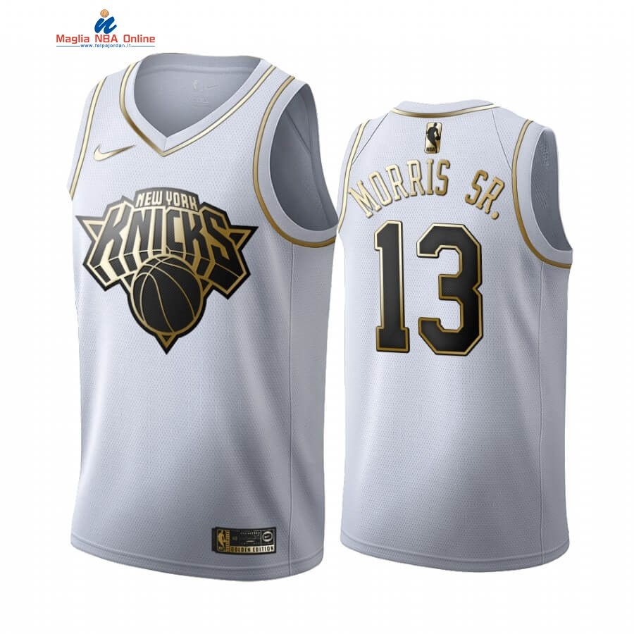 Maglia NBA Nike New York Knicks #13 Marcus Morris Sr Bianco Oro 2019-20 Acquista