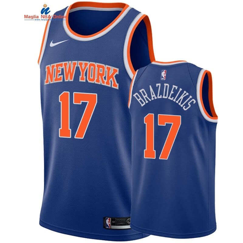 Maglia NBA Nike New York Knicks #17 Ignas Brazdeikis Blu Icon 2019-20 Acquista