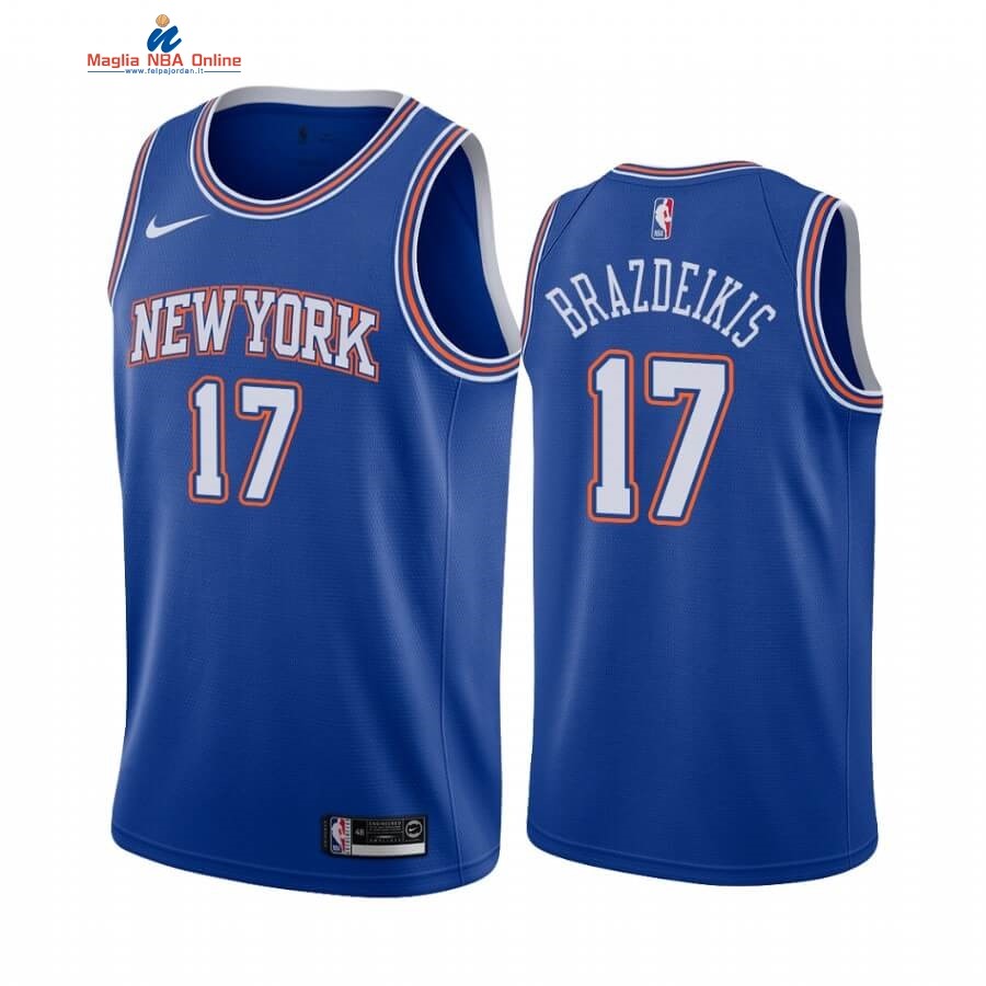 Maglia NBA Nike New York Knicks #17 Ignas Brazdeikis Blu Statement 2019-20 Acquista