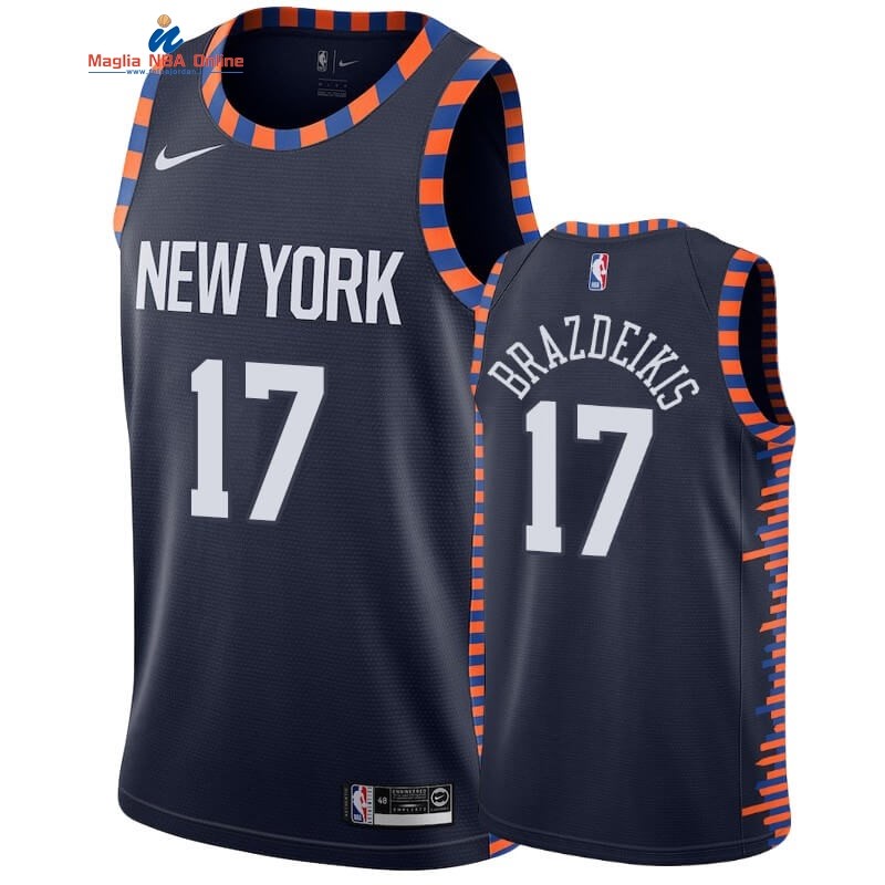 Maglia NBA Nike New York Knicks #17 Ignas Brazdeikis Nike Marino Città 2019-20 Acquista