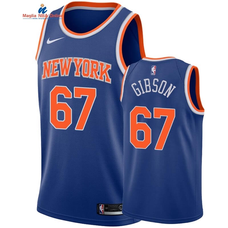 Maglia NBA Nike New York Knicks #67 Taj Gibson Blu Icon 2019-20 Acquista