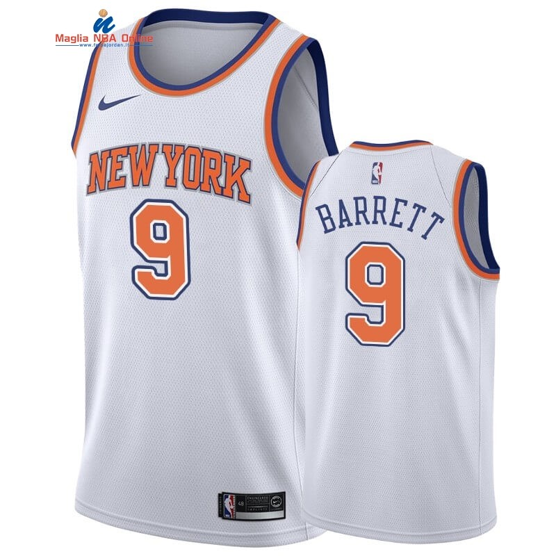 Maglia NBA Nike New York Knicks #9 R.J. Barrett Bianco Statement 2019-20 Acquista