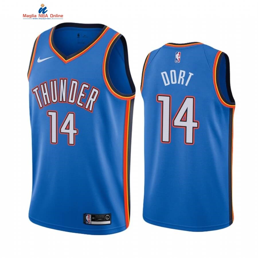 Maglia NBA Nike Oklahoma City Thunder #14 Luguentz Dort Blu Icon 2019-20 Acquista